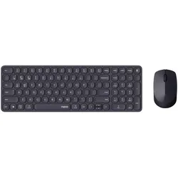 Rapoo 9310M Multi-Mode-Deskset schwarz (DE, Docking, Kabellos), Tastatur, Grau, Schwarz