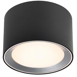 Nordlux Deckenleuchte Landon 8, schwarz, LED, Ø 13 cm, 6,5 Watt / 600 Lumen, wasserfest, warm- bis kaltweiß