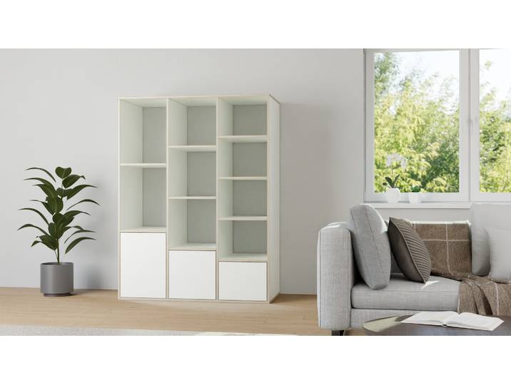 60 cm tiefes Regalsystem Premium Dekore Weiß Multiplex Kante