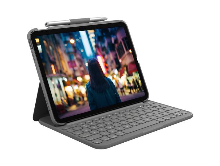 Logitech Slim Folio, AZERTY, Français, 1,8 cm, 1 mm, Apple, {loc-value} 920-011425