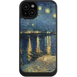Nivocase Hülle für Apple iPhone 15 Plus Handyhülle NIVOcore Case Schwarz Kunst Malerei (Apple iPhone 15 Plus), Smartphone Hülle, Schwarz