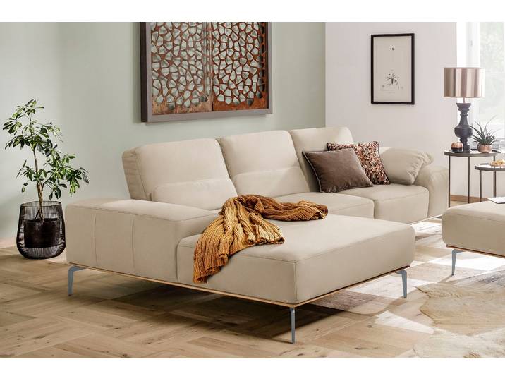 Ecksofa, Longlife Xtra-Leder, Elfenbein Z73, 299×178 cm, L-Form, Modern, W.SCHILLIG