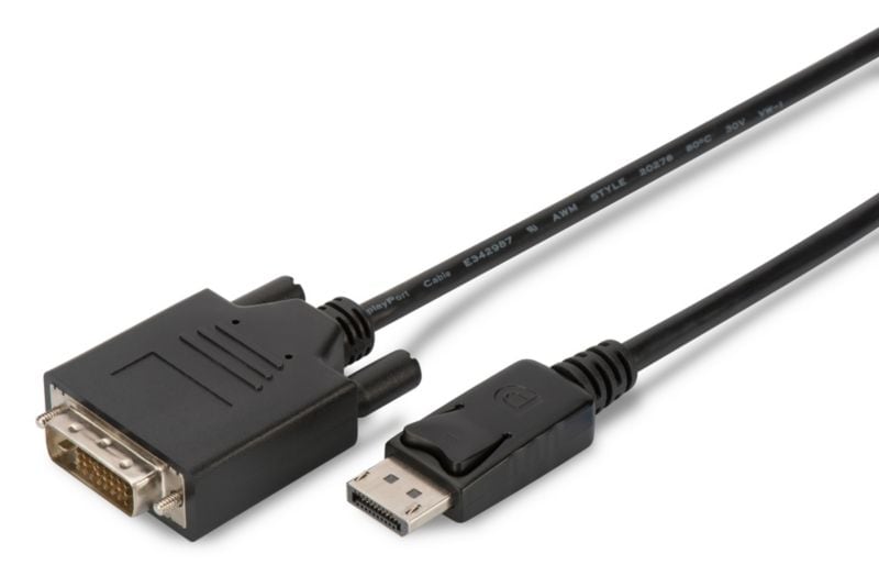 DIGITUS DisplayPort 1.1a Adapterkabel 3m DP zu DVI St./St. schwarz