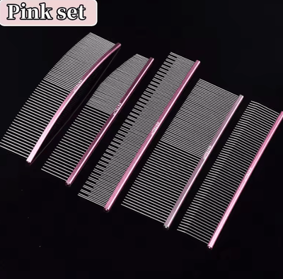 Inspire Curations FurCare Professional Stainless Steel Grooming Comb pink Set 1pc