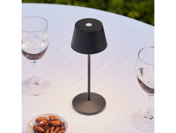 LOOM DESIGN LED-Akku-Tischleuchte Modi Micro, IP65, schwarz dimmbar, schwarz, Aluminium, Modern