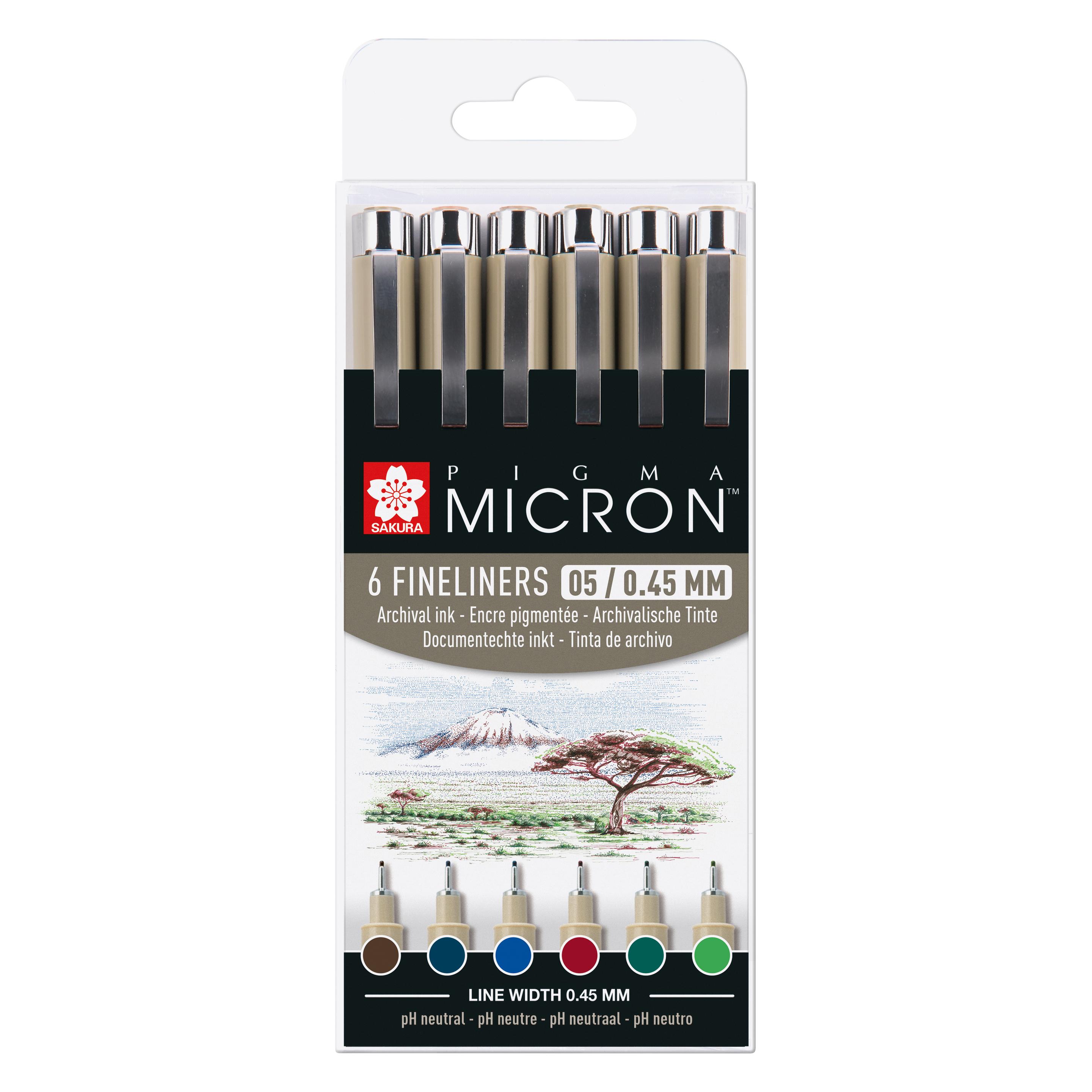 Sakura Pigma Micron Set Erdtöne 0,45mm 6Stücks (6x) (POXSDK056B)