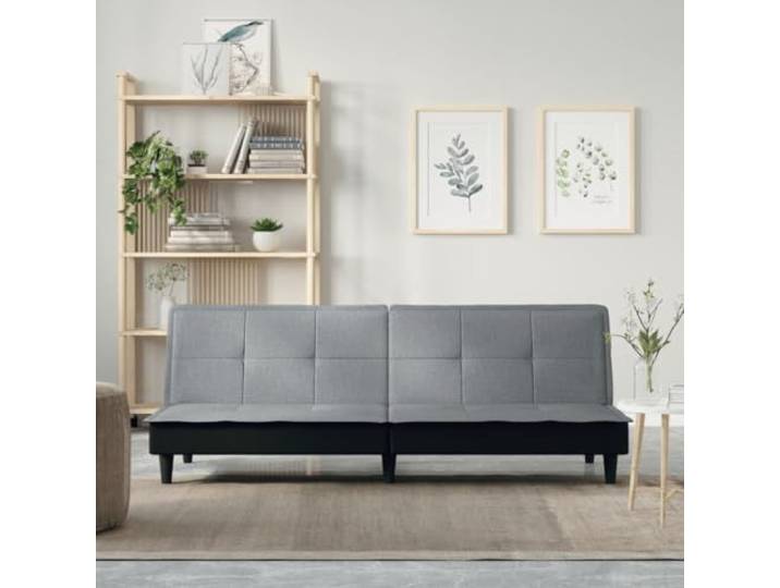 HEFZGDB Schlafsofa Hellgrau Stoff Sofabett Gästebett mit Verstellbarer Rückenlehne Atmungsaktives Material Strapazierfähiger Bezug Robuster Rahmen Bequeme Sitzfläche Einfache Montage