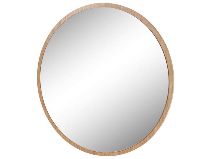 Mid.you Wandspiegel, Eichefarben, Holz, Glas, Asteiche,Asteiche, furniert,furniert, rund, 75x75x2 cm, Spiegel, Wandspiegel