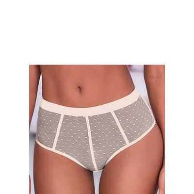 Panty VIVANCE BY LASCANA "Ava", Damen, Gr. 36/38, beige (puder), Mesh, Obermaterial: 90% Polyamid, 10% Elasthan, Unterhosen Panty, aus transparentem Mesh in Pünktchen-Optik