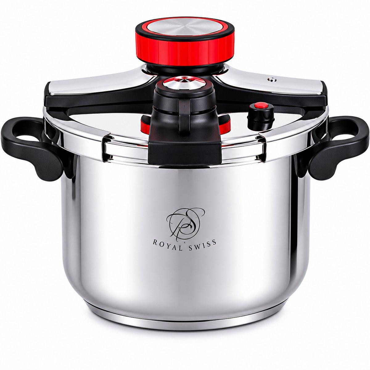 Royal Swiss snelkookpan en slowcooker van RVS, 8 liter