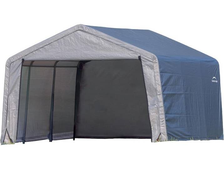 ShelterLogic Folien Weidezelt Zeltgarage Grau 370x370x260 cm