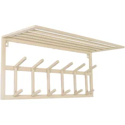 LOFT42 Garderobenständer Jaimy - Beige - Metall - 6 Doppelhaken - 80x35x30