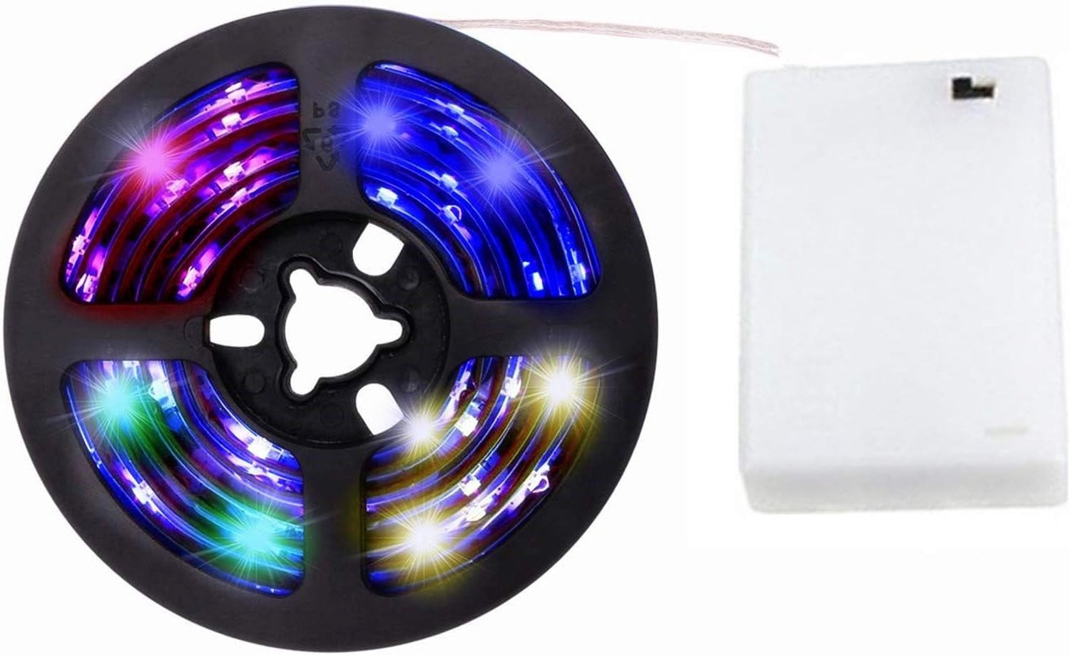 RGB LED Strip 100cm met Batterijbox en Mini Controller, Multicolor 5050