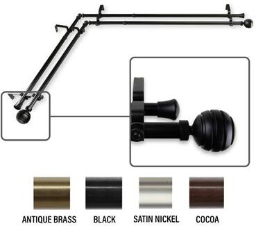 InStyleDesign Piper Corner Window Double Curtain Rod 13/16 inch dia.