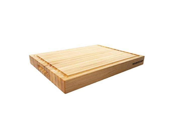 Großes Schneidebrett aus kanadischem Ahorn – ein Metzgerblock mit Saftrille zum einfachen Schneiden von Fleisch und saftigem Gemüse, Schneidebrett aus Ahorn, 50,8 x 40,6 x 3,8 cm