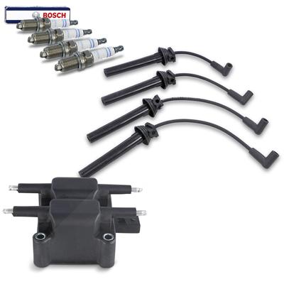 Bestprice Zündspule + Zündkabelsatz + 4x Zündkerze [Hersteller-Nr. 41109178] für Mini