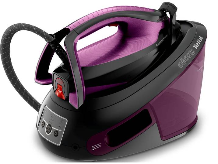 TEFAL Dampfbügelstation SV8152 Express Vision , lila (lila, schwarz), Dampfbügelstationen, 480 g/Min. extra Dampfstoß, für alle Textilien, LED an der Spitze, Dampfbügelstation