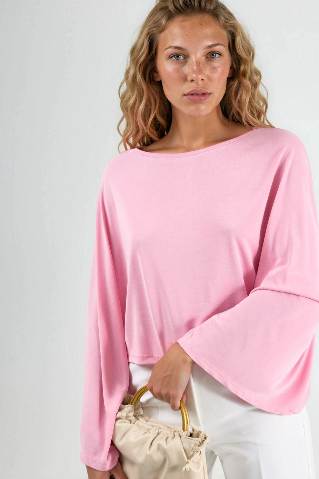 Lässige Bluse mit weiter Bootsausschnitt