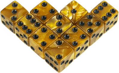 Inspire Curations 16mm Marble Acrylic D6 Dice Set For RPG, Board Games & Math Learning glod
