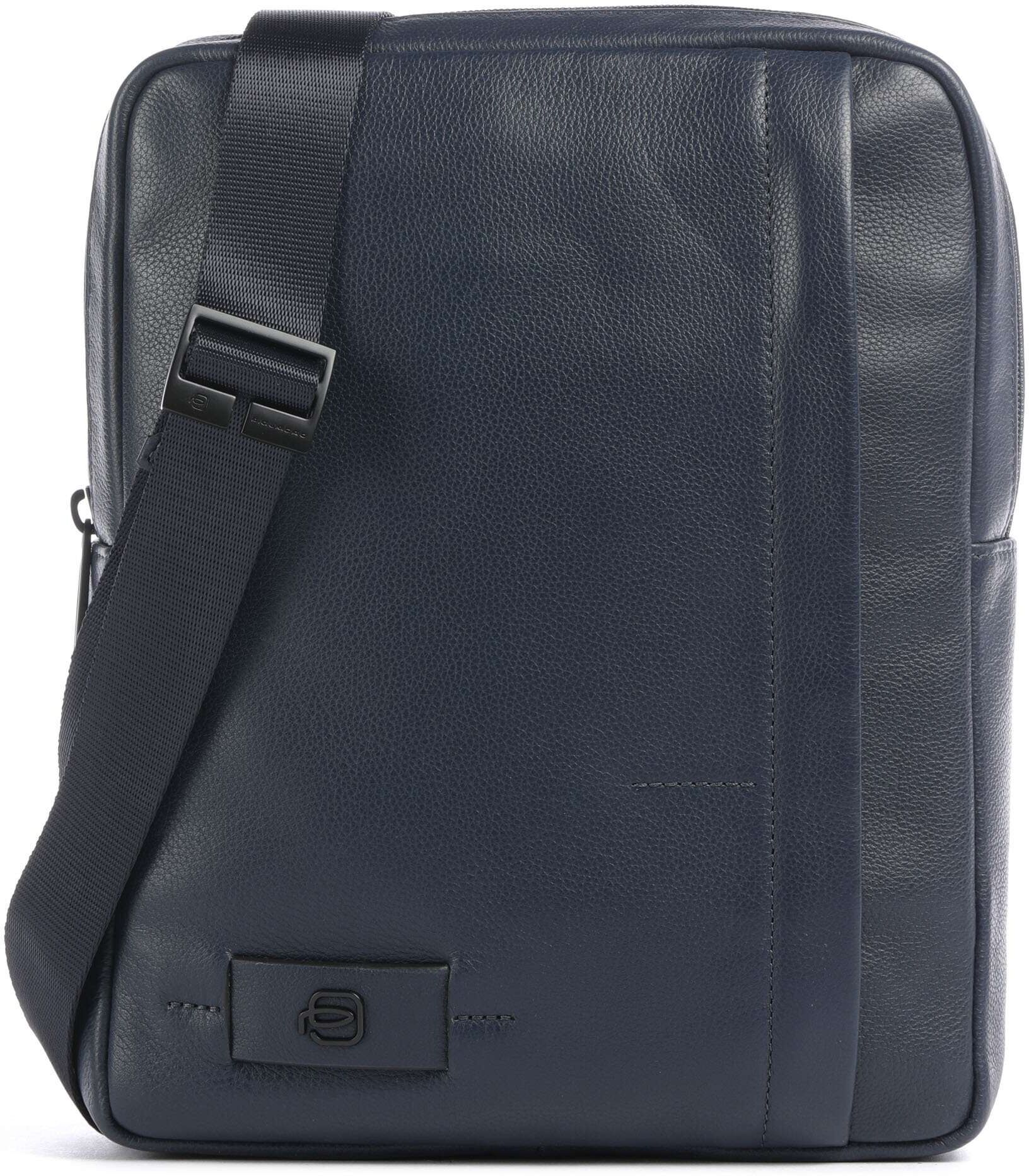 Piquadro W137 Umhängetasche aus Leder, blau