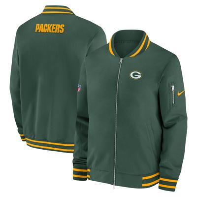 Bomberjacke NIKE "Nike Jacke Green Bay Packers Nike Coach Bomber", Damen, Gr. S, grün, Popeline;Jersey, 100% Polyester, Jacken Bomberjacke
