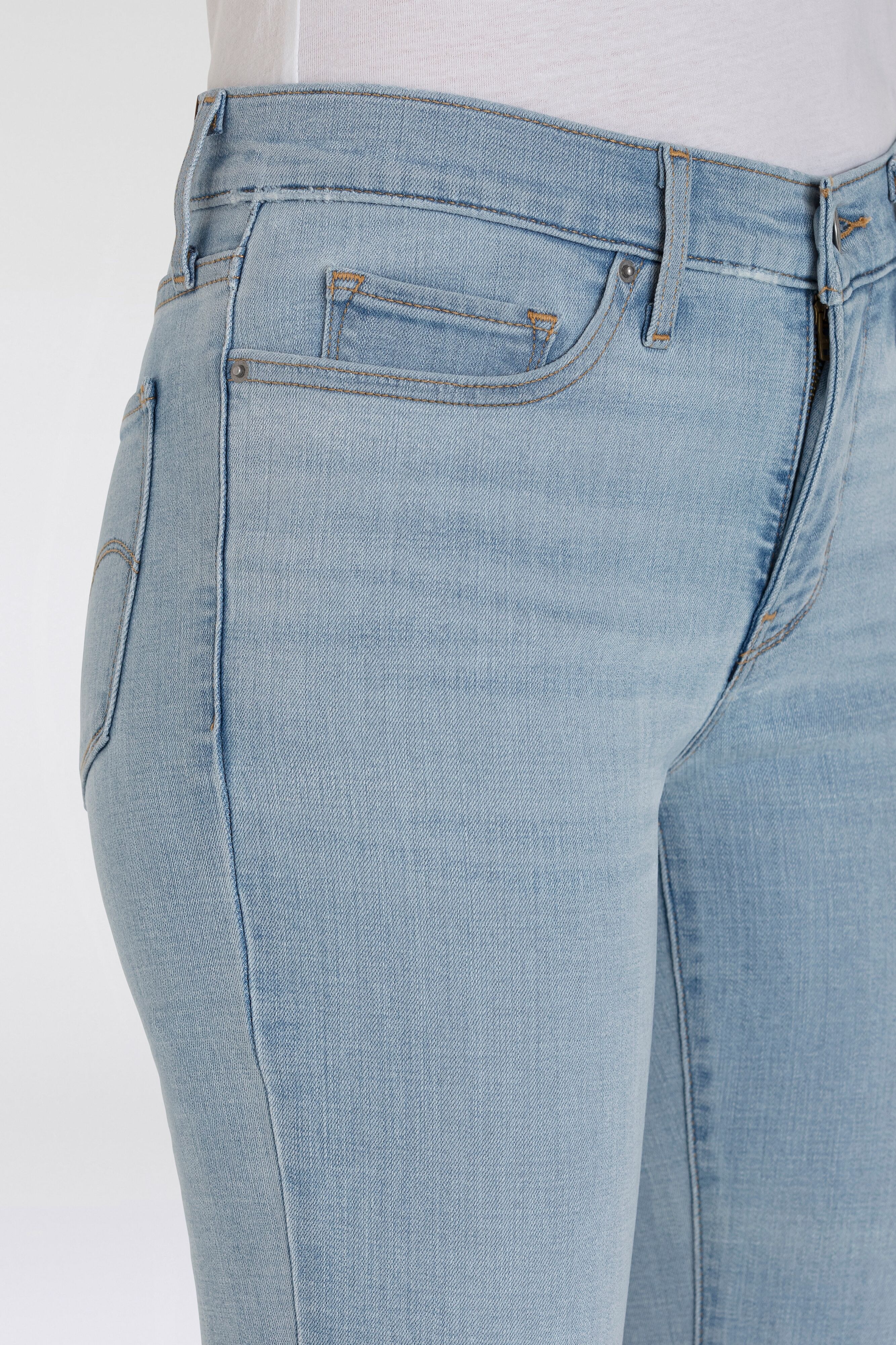 Röhrenjeans LEVI'S "312 SHAPING SLIM", Damen, Gr. 28, Länge 34, blau (hold it down), Denim/Jeans, Obermaterial: 60% Baumwolle, 23% Viskose, 16% Polyester, 1% Elasthan, slim fit lang, Jeans Röhrenjeans, Schmale Shaping Slim Form hold it down 28, Länge 34