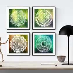 POSTER Set mit 4 Mandalas Balance 20x20cm Rahmenlos