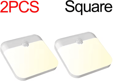 Uplift Curations Rechargeable Motion Sensor Light Wireless USB LED Wall Lamp square 2pcs
