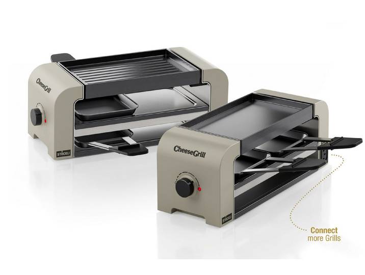 Stöckli Raclette Stöckli Raclette CheeseGrill 2 Connect Set Ivory Gold