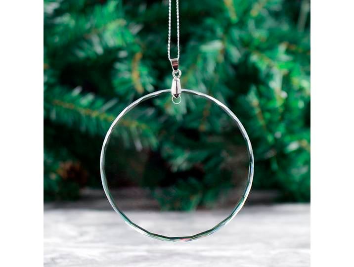 20 pièces en gros 8 cm clair rond facette suspendus ornements en verre faveurs de fête arbre de noël ornement verre artisanat accrocher décorations
