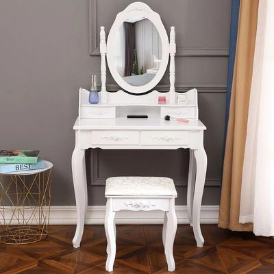 All Categories Goods White Vanity Dressing Table Set With Mirror & Stool, Drawers Makeup Desk For Bedroom White Vanity Dressing Table Set With Mirror & Stool, Drawers Makeup Desk For Bedroom