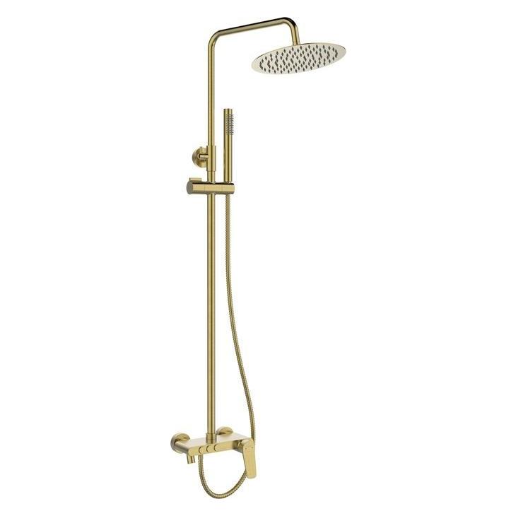 Invena Shower set with mixer Nestos, gold (AU-97-D09-V)
