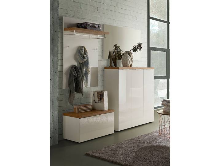 home24 Schoenenkast 120cm wit/hoogglans wit