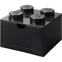 LEGO Schreibtischschublade 4 , Aufbewahrungsbox schwarz, Noppen