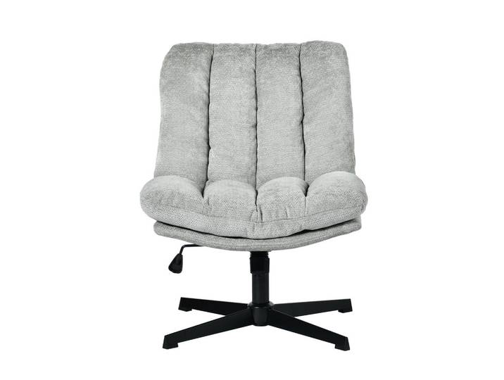 Meubles Cosy Gepolsterter Drehstuhl Grau, Hellgrau, 63.5x85x73.5 cm, Büromöbel, Bürostühle, Drehstühle