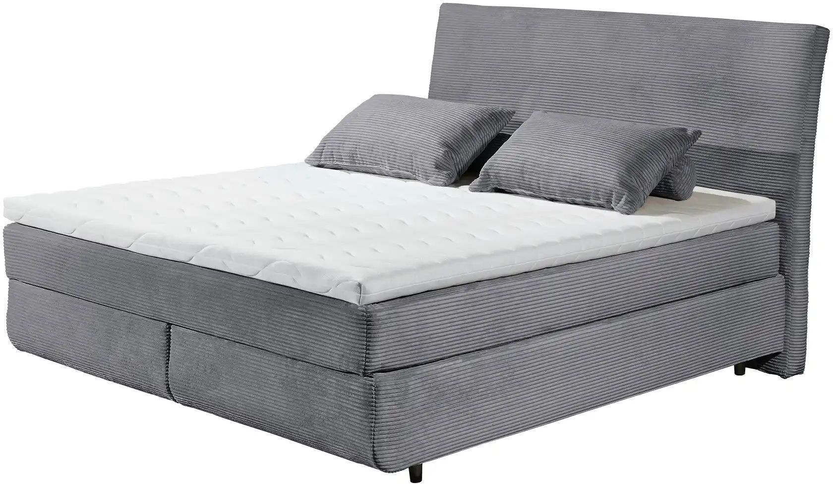 Höffner Boxspringbett  Kent ¦ grau ¦ Maße (cm): B: 185 H: 126