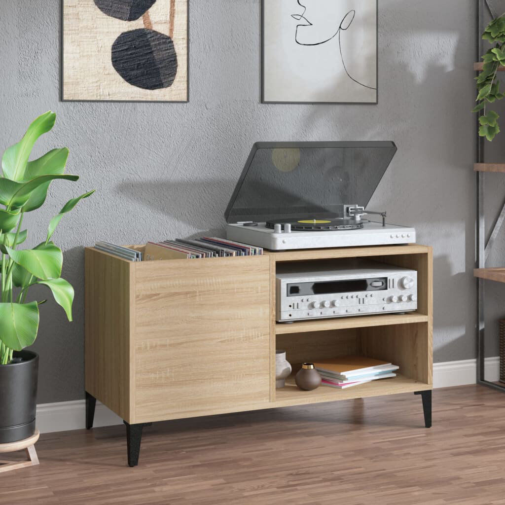 17 Stories Sahithi 48 cm H Media Shelves Sonoma Oak 48cm H X 84.5cm W X 38cm D
