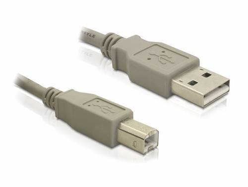 Delock USB-Kabel USB 2.0 USB-A Stecker, USB-B Stecker 3.00m Grau 82216