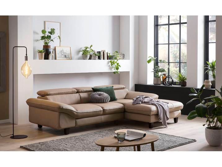 Ecksofa HOME AFFAIRE Pilot L-Form , braun (cappuccino), B:268cm H:73cm T:108cm, 100% Polyester, Feinstruktur 75000 Scheuertouren, Struktur 35000 Scheuertouren, Microfaser 40000, Sofas, Ecksofa, mit Kopfteilverstellung, wahlweise mit Schlaffunktion & Bettkasten