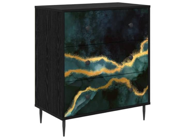 Heofavd Kommode WIJHE 3 Schubladen Eichen-Optik 66x36,5x76 cm