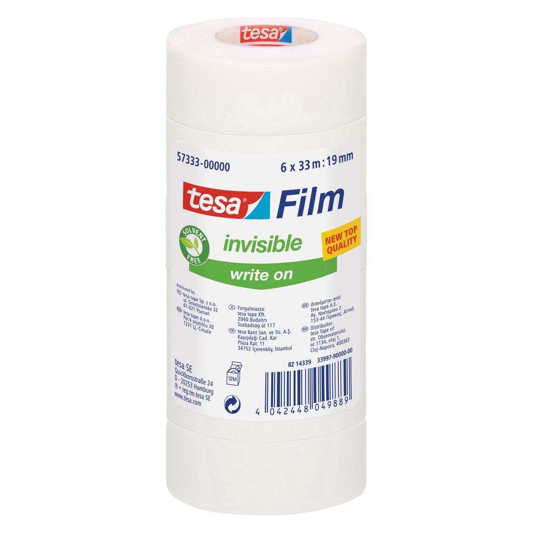 tesa 6x tesafilm INVISIBLE, matt-unsichtbar, alterungsbeständig und reissfest (19 mm) (57333-00000-03)