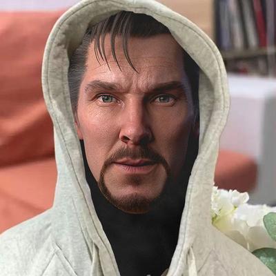 Rare Purchases Elastic Mesh Masks Cosplay Super Heroes, 3D Printed Stephen Strange Full Face Mask, Funny Balaclava Headcovers type B