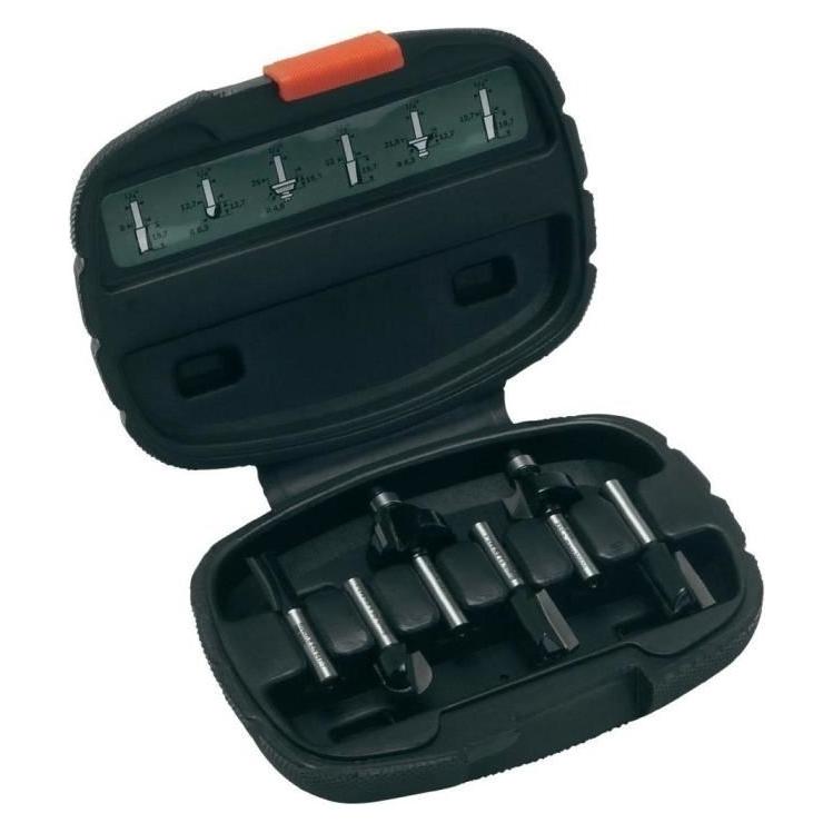 Bosch Professional Zubehör HM-Fräser-Set mit 1/4-Zoll Schaft, 6-teilig (2607019462)