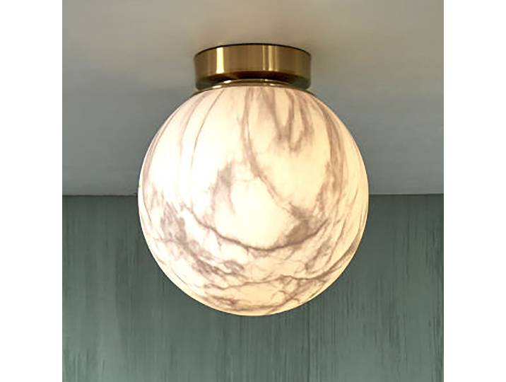 Plafonnier Carrara Ø 22cm Doré/Gris/Doré Verre coloré E14