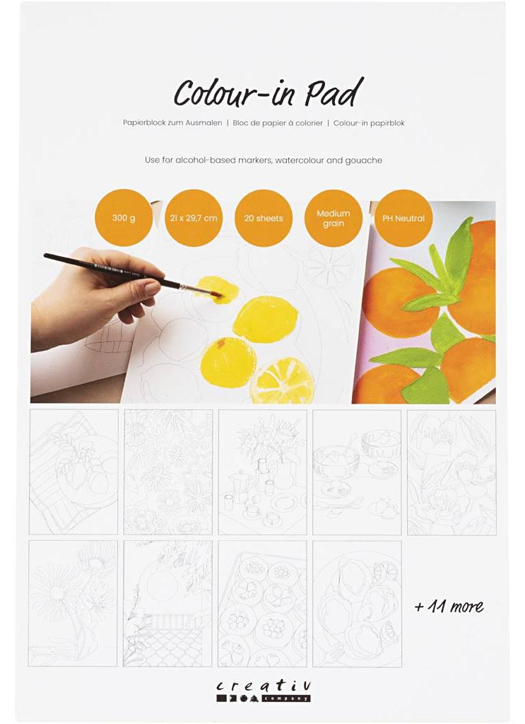 Creativ Company 221150 Schetsboek met kunstpapier 300 g/m² 20 bladzijden