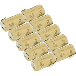10x XCell NiCd-Akku Sub-C 1,2V 2000mAh – Z-Lötfahne