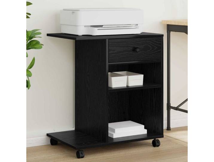 Meuble informatique - meuble multimedia Vidaxl Support d'imprimante avec tiroir Chêne noir 60 x 40 x 68 5 cm