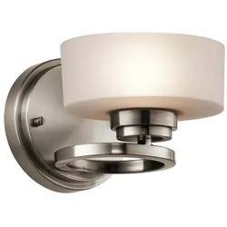 Wandlampe Leuchte Aluminium Glas Zinn H 12,7 cm Flurleuchte Treppenlampe