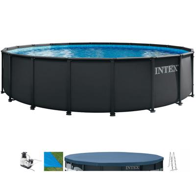 Framepool INTEX "»Ultra XTR Frame«", schwarz (grau, blau), H:122cm Ø:610cm, Schwimmbecken, ØxH: 610x122 cm