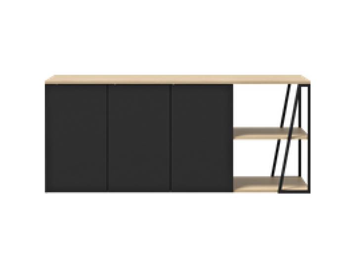 Buffet bois foncé et noir 192 cm Albi